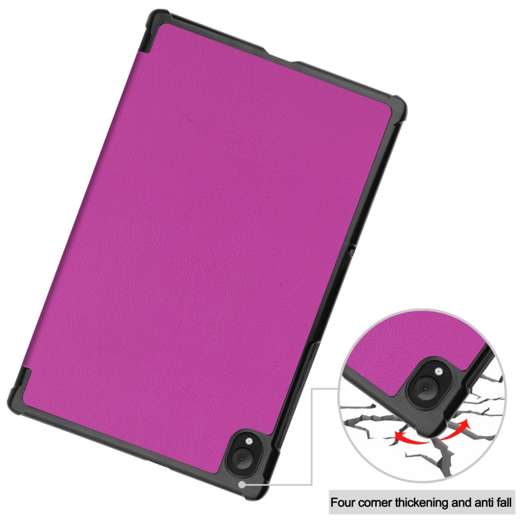 For Lenovo Qitian K10 TB-X6C6F / TB-X6C6X / TB-X6C6NBF Custer Texture Horizontal Flip Leather Case with Three-folding Holder & Sleep / Wake-up Function