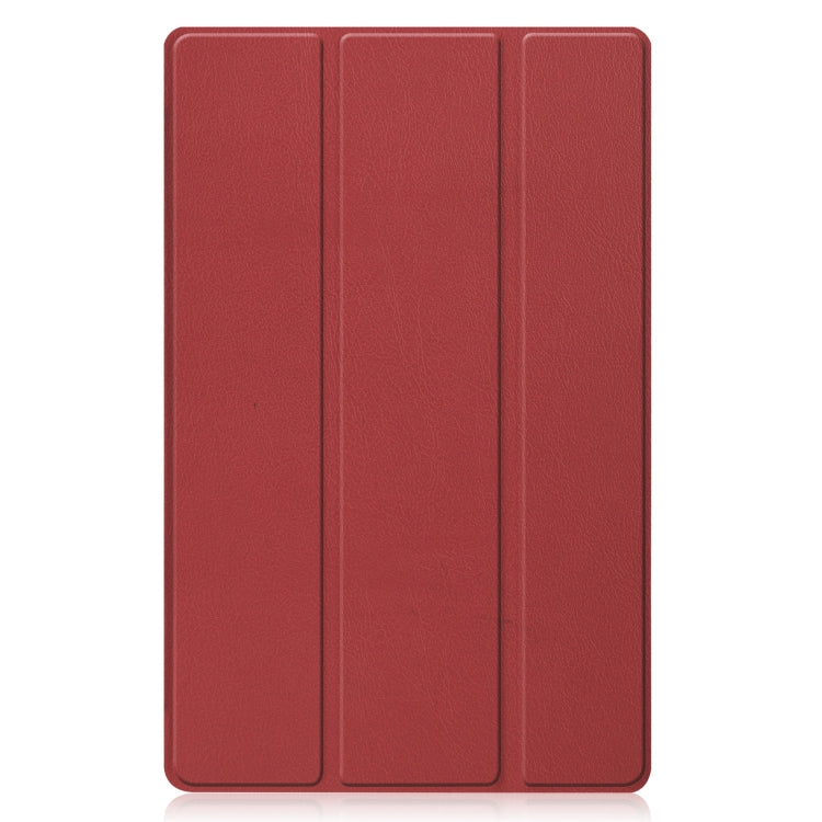 For Lenovo Qitian K10 TB-X6C6F / TB-X6C6X / TB-X6C6NBF Custer Texture Horizontal Flip Leather Case with Three-folding Holder & Sleep / Wake-up Function