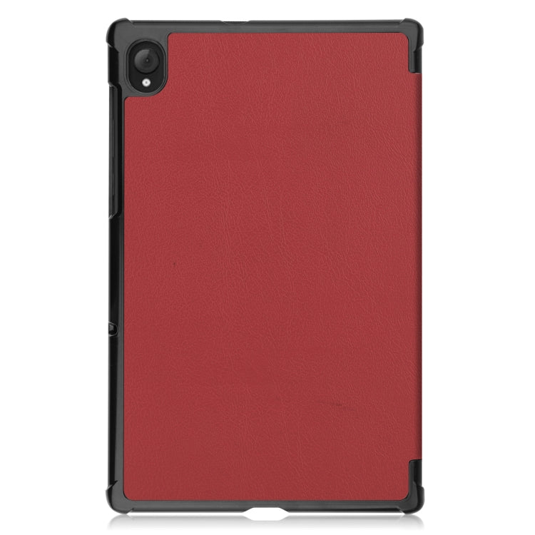 For Lenovo Qitian K10 TB-X6C6F / TB-X6C6X / TB-X6C6NBF Custer Texture Horizontal Flip Leather Case with Three-folding Holder & Sleep / Wake-up Function