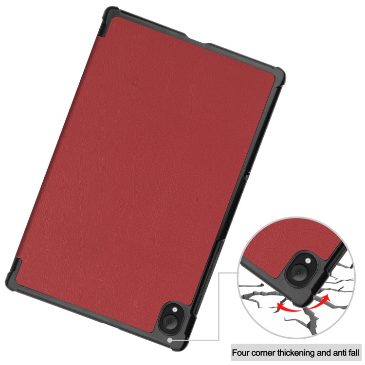 For Lenovo Qitian K10 TB-X6C6F / TB-X6C6X / TB-X6C6NBF Custer Texture Horizontal Flip Leather Case with Three-folding Holder & Sleep / Wake-up Function