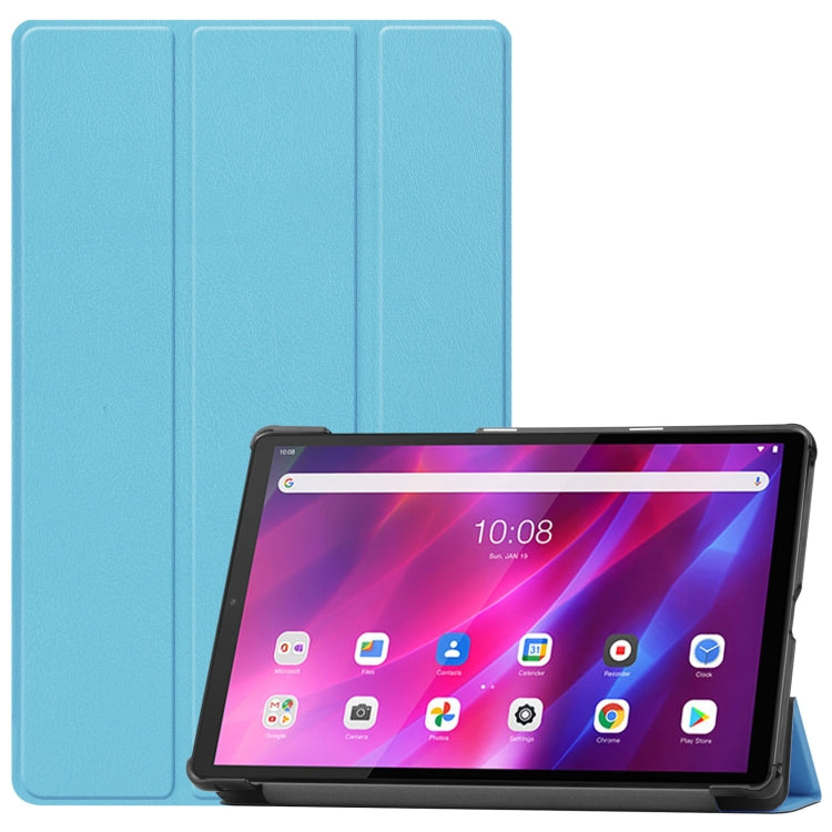 For Lenovo Qitian K10 TB-X6C6F / TB-X6C6X / TB-X6C6NBF Custer Texture Horizontal Flip Leather Case with Three-folding Holder & Sleep / Wake-up Function