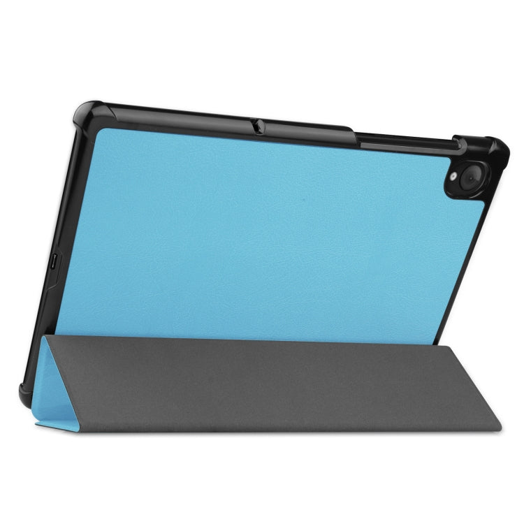 For Lenovo Qitian K10 TB-X6C6F / TB-X6C6X / TB-X6C6NBF Custer Texture Horizontal Flip Leather Case with Three-folding Holder & Sleep / Wake-up Function