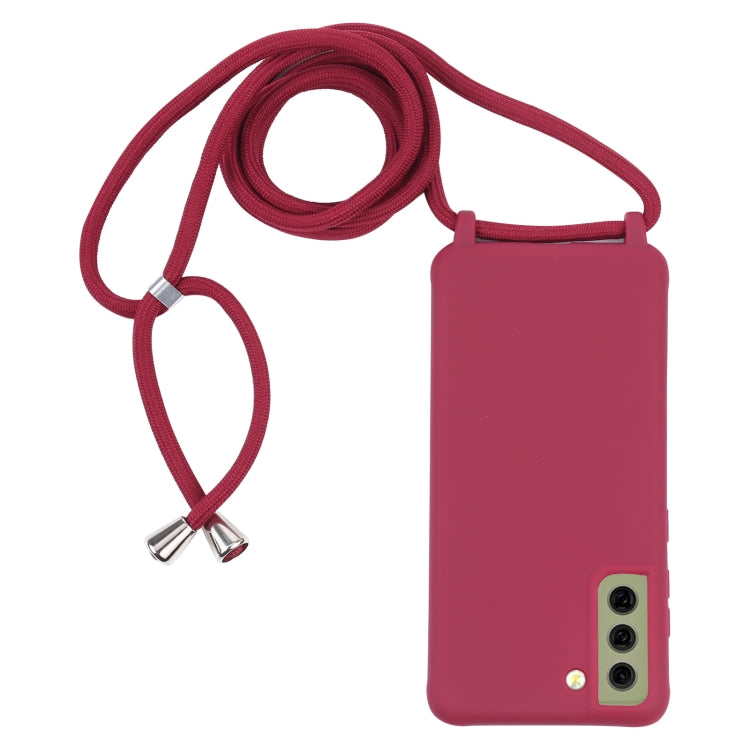 For Samsung Galaxy S21 FE Candy Colors TPU Protective Case with Lanyard