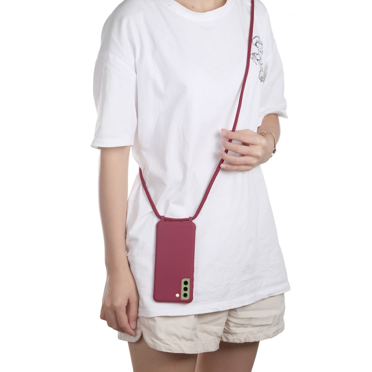 For Samsung Galaxy S21 FE Candy Colors TPU Protective Case with Lanyard