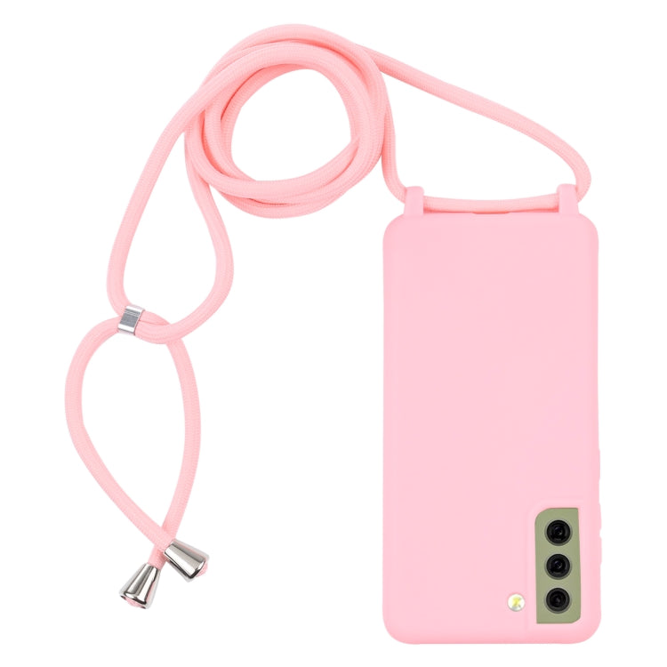 For Samsung Galaxy S21 FE Candy Colors TPU Protective Case with Lanyard
