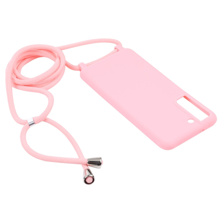 For Samsung Galaxy S21 FE Candy Colors TPU Protective Case with Lanyard