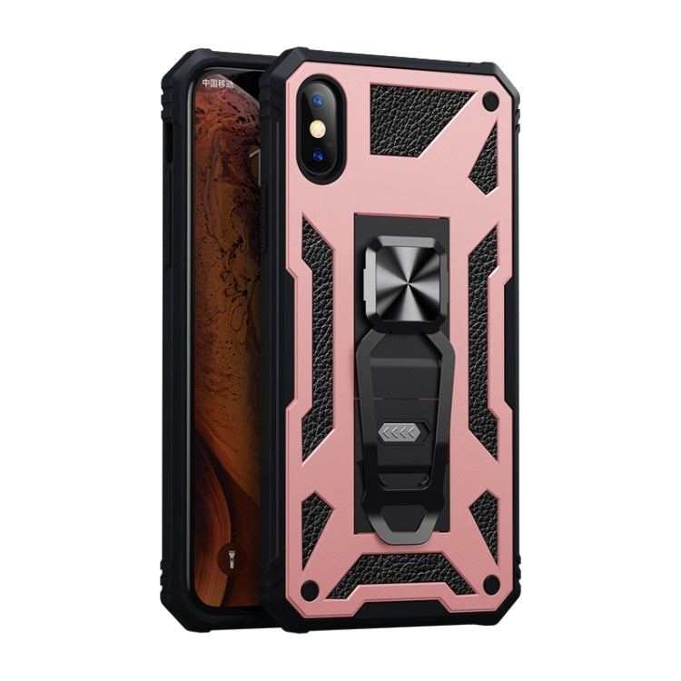 For iPhone X / XS 10pcs Variety Armor TPU + PC Shockproof Magnetic Protective Case with Folding Clip Holder