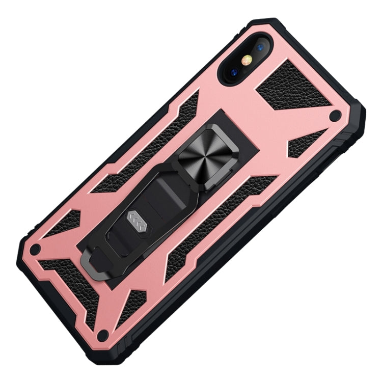 For iPhone X / XS 10pcs Variety Armor TPU + PC Shockproof Magnetic Protective Case with Folding Clip Holder