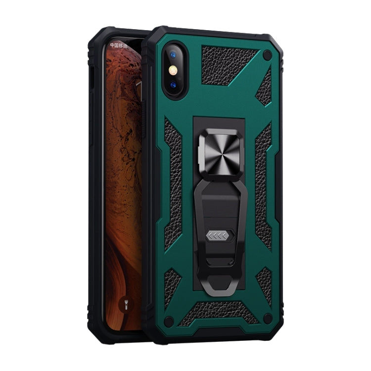 For iPhone X / XS 10pcs Variety Armor TPU + PC Shockproof Magnetic Protective Case with Folding Clip Holder