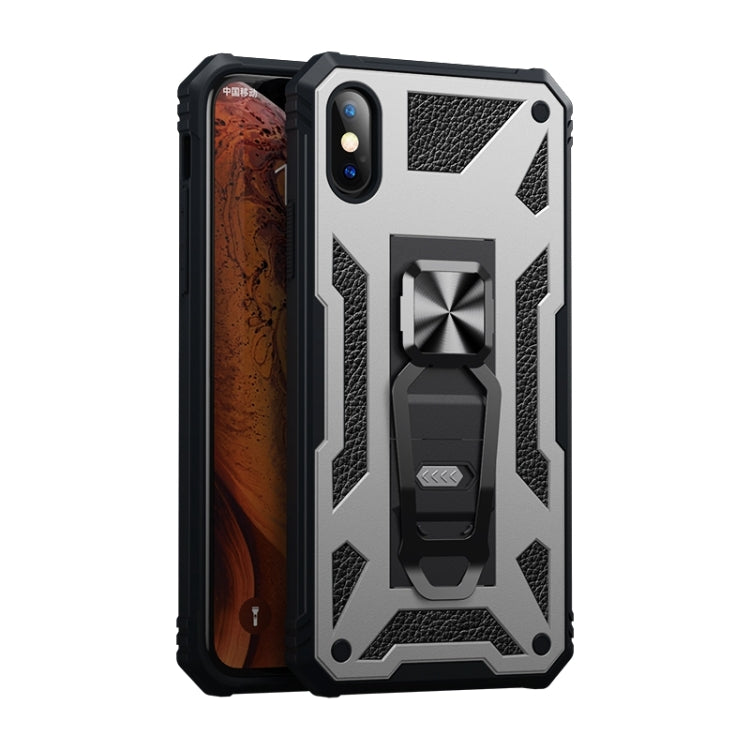 For iPhone X / XS 10pcs Variety Armor TPU + PC Shockproof Magnetic Protective Case with Folding Clip Holder