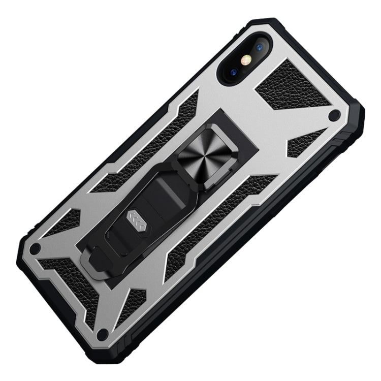 For iPhone X / XS 10pcs Variety Armor TPU + PC Shockproof Magnetic Protective Case with Folding Clip Holder