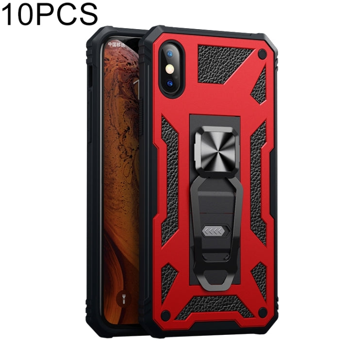 For iPhone X / XS 10pcs Variety Armor TPU + PC Shockproof Magnetic Protective Case with Folding Clip Holder