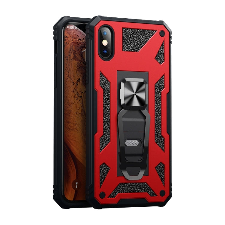 For iPhone X / XS 10pcs Variety Armor TPU + PC Shockproof Magnetic Protective Case with Folding Clip Holder