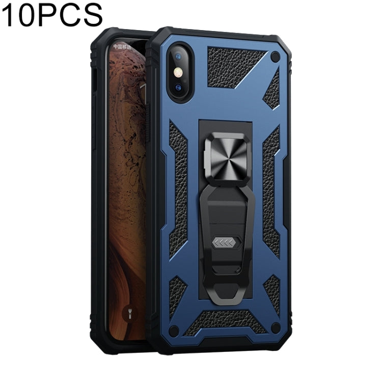 For iPhone X / XS 10pcs Variety Armor TPU + PC Shockproof Magnetic Protective Case with Folding Clip Holder