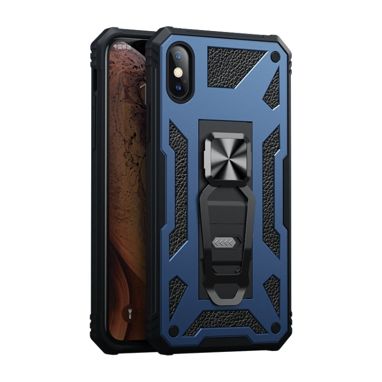 For iPhone X / XS 10pcs Variety Armor TPU + PC Shockproof Magnetic Protective Case with Folding Clip Holder