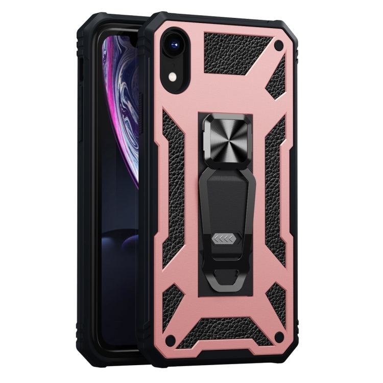 For iPhone XR 10 PCS Variety Armor TPU + PC Shockproof Magnetic Protective Case with Folding Clip Holder