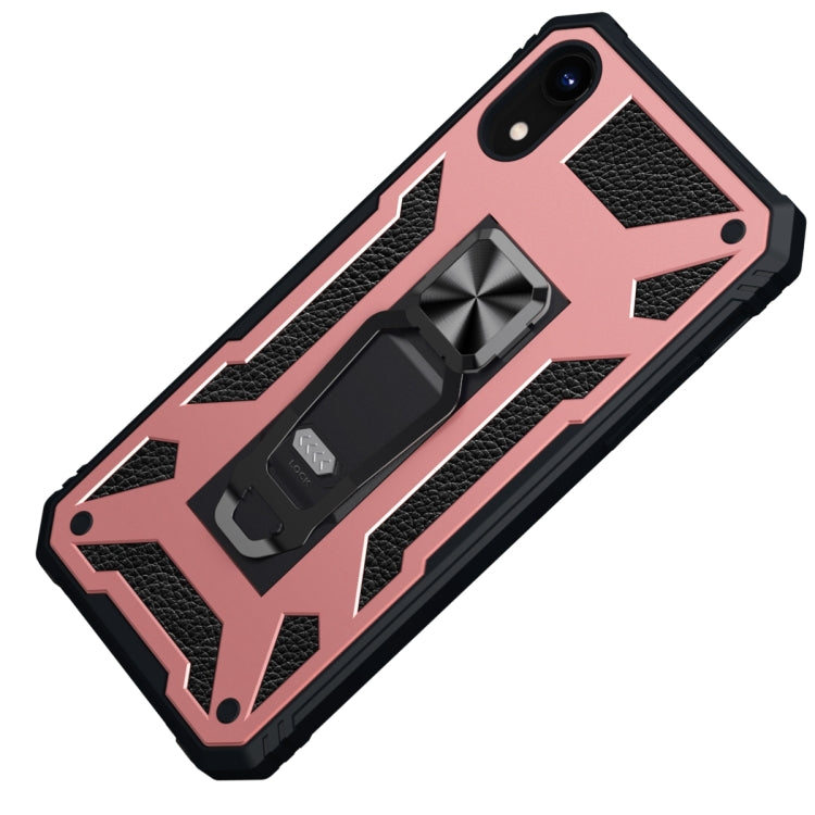 For iPhone XR 10 PCS Variety Armor TPU + PC Shockproof Magnetic Protective Case with Folding Clip Holder