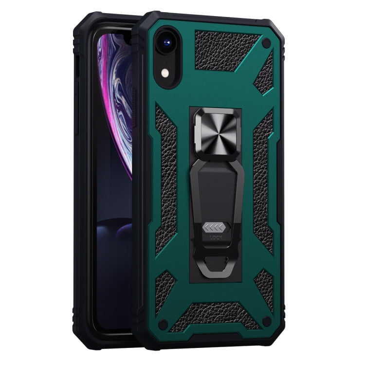 For iPhone XR 10 PCS Variety Armor TPU + PC Shockproof Magnetic Protective Case with Folding Clip Holder
