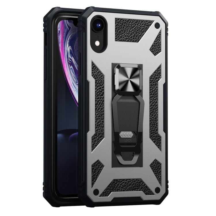 For iPhone XR 10 PCS Variety Armor TPU + PC Shockproof Magnetic Protective Case with Folding Clip Holder