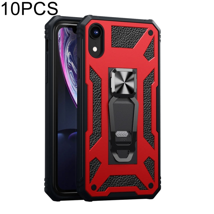 For iPhone XR 10 PCS Variety Armor TPU + PC Shockproof Magnetic Protective Case with Folding Clip Holder