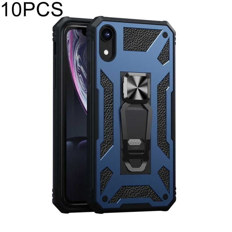 For iPhone XR 10 PCS Variety Armor TPU + PC Shockproof Magnetic Protective Case with Folding Clip Holder