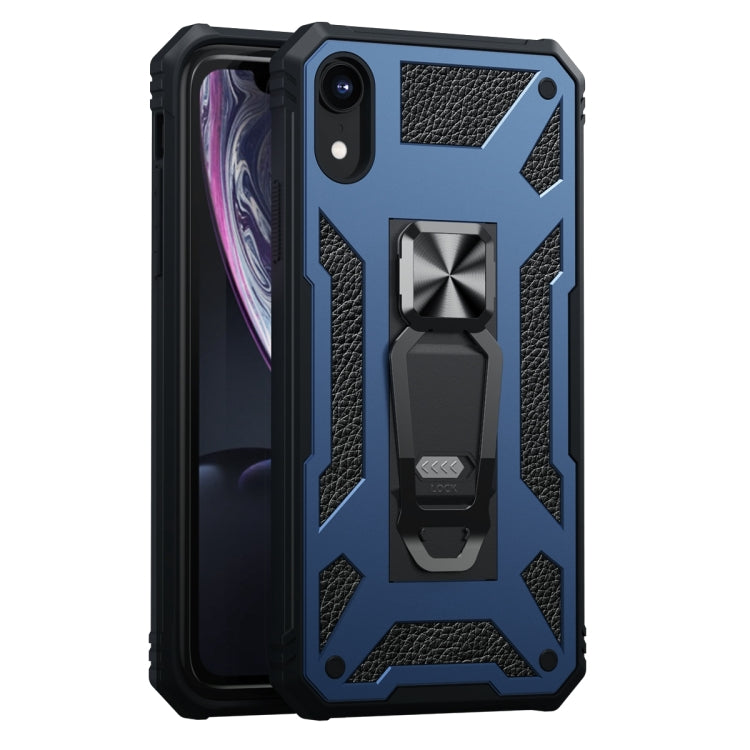 For iPhone XR 10 PCS Variety Armor TPU + PC Shockproof Magnetic Protective Case with Folding Clip Holder