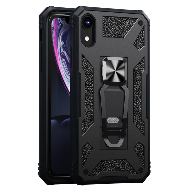 For iPhone XR 10 PCS Variety Armor TPU + PC Shockproof Magnetic Protective Case with Folding Clip Holder