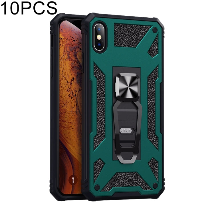 For iPhone XS Max 10 PCS Variety Armor TPU + PC Shockproof Magnetic Protective Case with Folding Clip Holder