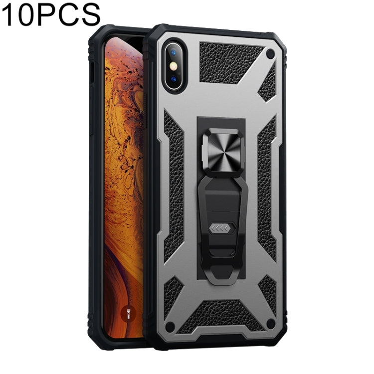 For iPhone XS Max 10 PCS Variety Armor TPU + PC Shockproof Magnetic Protective Case with Folding Clip Holder