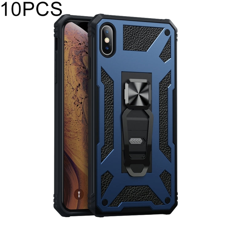 For iPhone XS Max 10 PCS Variety Armor TPU + PC Shockproof Magnetic Protective Case with Folding Clip Holder