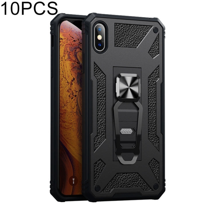 For iPhone XS Max 10 PCS Variety Armor TPU + PC Shockproof Magnetic Protective Case with Folding Clip Holder