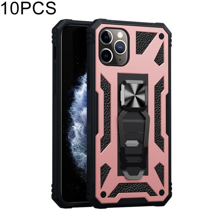 For iPhone 11 10pcs Variety Armor TPU + PC Shockproof Magnetic Protective Case with Folding Clip Holder