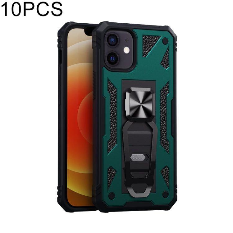For iPhone 12 mini 10 PCS Variety Armor TPU + PC Shockproof Magnetic Protective Case with Folding Clip Holder