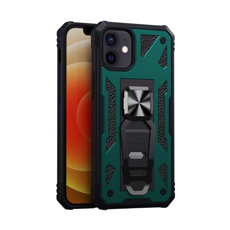 For iPhone 12 mini 10 PCS Variety Armor TPU + PC Shockproof Magnetic Protective Case with Folding Clip Holder