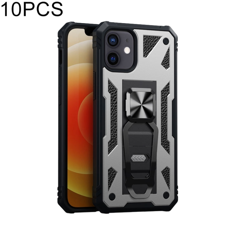 For iPhone 12 mini 10 PCS Variety Armor TPU + PC Shockproof Magnetic Protective Case with Folding Clip Holder