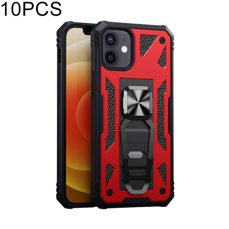 For iPhone 12 mini 10 PCS Variety Armor TPU + PC Shockproof Magnetic Protective Case with Folding Clip Holder