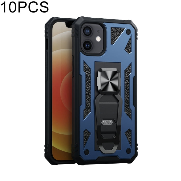 For iPhone 12 mini 10 PCS Variety Armor TPU + PC Shockproof Magnetic Protective Case with Folding Clip Holder