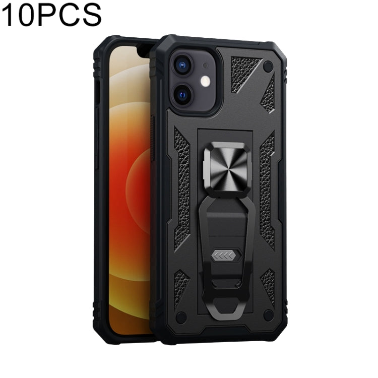 For iPhone 12 mini 10 PCS Variety Armor TPU + PC Shockproof Magnetic Protective Case with Folding Clip Holder