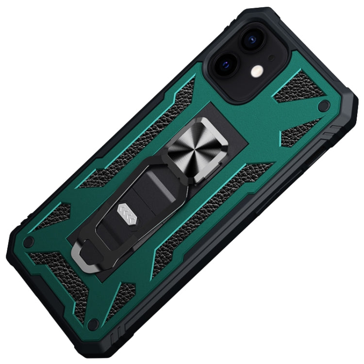 For iPhone 12 / 12 Pro 10pcs Variety Armor TPU + PC Shockproof Magnetic Protective Case with Folding Clip Holder