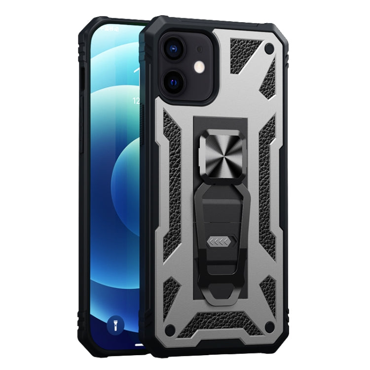 For iPhone 12 / 12 Pro 10pcs Variety Armor TPU + PC Shockproof Magnetic Protective Case with Folding Clip Holder