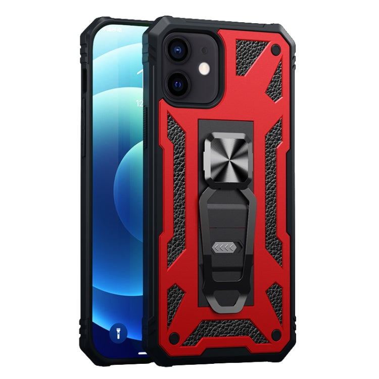 For iPhone 12 / 12 Pro 10pcs Variety Armor TPU + PC Shockproof Magnetic Protective Case with Folding Clip Holder