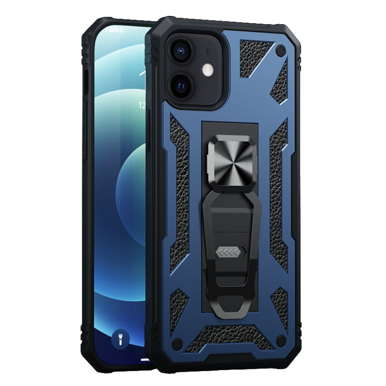 For iPhone 12 / 12 Pro 10pcs Variety Armor TPU + PC Shockproof Magnetic Protective Case with Folding Clip Holder
