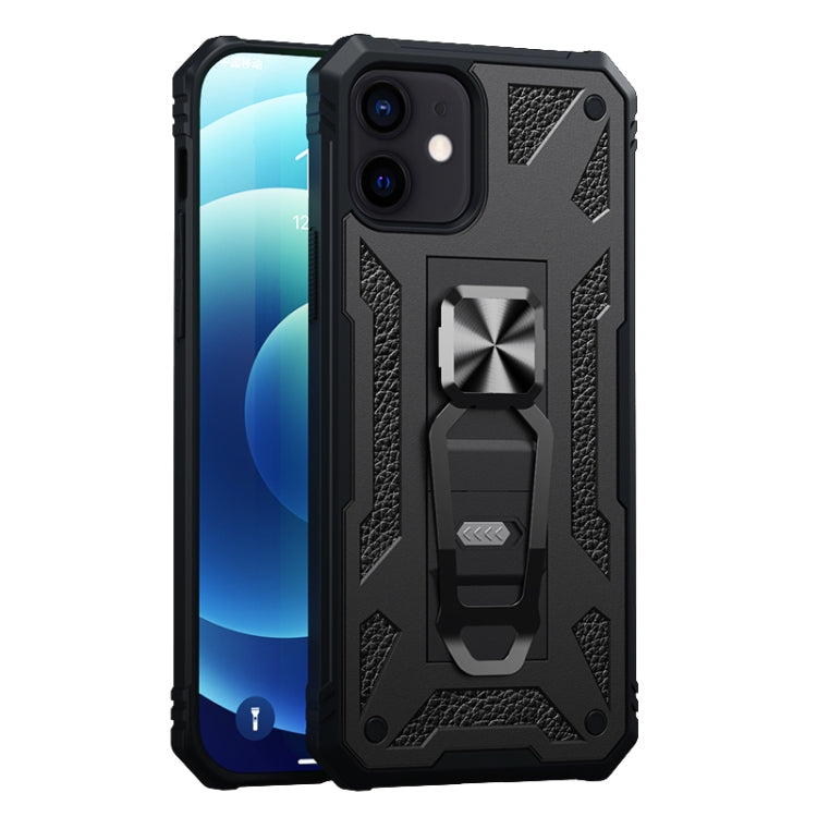 For iPhone 12 / 12 Pro 10pcs Variety Armor TPU + PC Shockproof Magnetic Protective Case with Folding Clip Holder