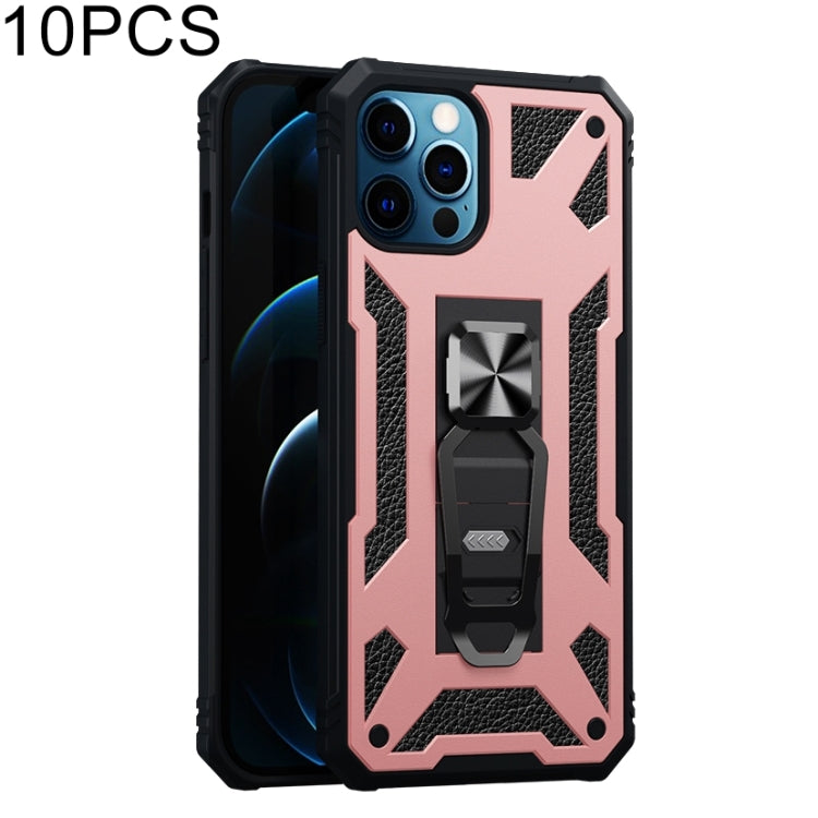 For iPhone 12 Pro Max 10 PCS Variety Armor TPU + PC Shockproof Magnetic Protective Case with Folding Clip Holder