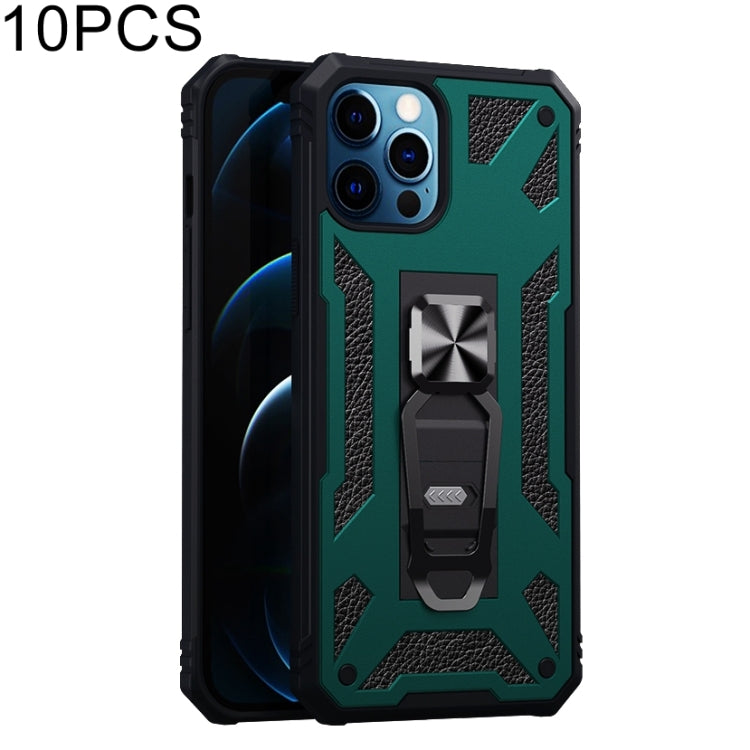 For iPhone 12 Pro Max 10 PCS Variety Armor TPU + PC Shockproof Magnetic Protective Case with Folding Clip Holder