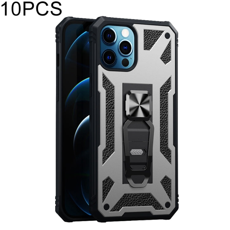 For iPhone 12 Pro Max 10 PCS Variety Armor TPU + PC Shockproof Magnetic Protective Case with Folding Clip Holder