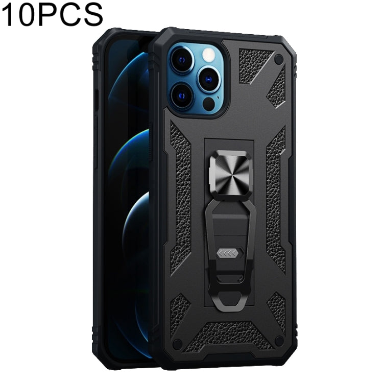 For iPhone 12 Pro Max 10 PCS Variety Armor TPU + PC Shockproof Magnetic Protective Case with Folding Clip Holder