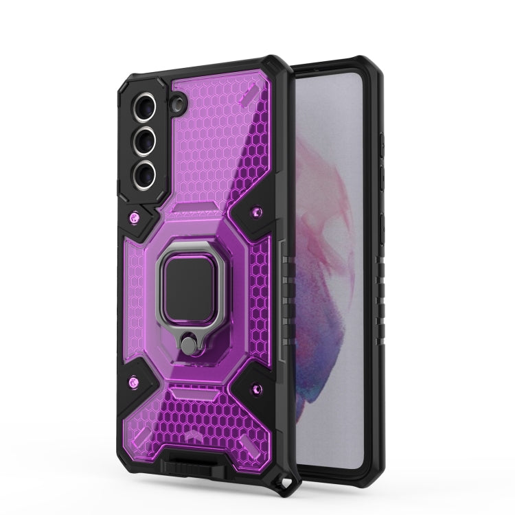For Samsung Galaxy S21 FE Space PC + TPU Ring Holder Protective Case