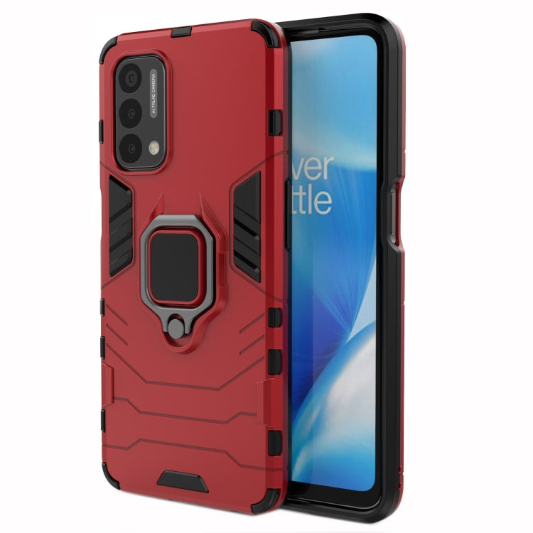 For OnePlus Nord N200 5G PC + TPU Shockproof Protective Case with Magnetic Ring Holder