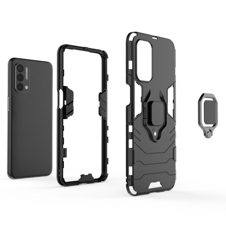 For OnePlus Nord N200 5G PC + TPU Shockproof Protective Case with Magnetic Ring Holder